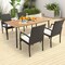 Costway 2PCS Patio PE Wicker Dining Chairs with Soft Zippered Cushion Armchairs Backyard